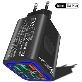 Resim İphone Uyumlu/Watch/airpods İçin Taşınabilir 50w 3 Renk Pd Qc Kablosuz Şarj Eu Black 02 