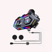 Resim leeways Y20 BT5.3 Motosiklet Kask Kulaklık Intercom Işıklı Motorsiklet Interkom 