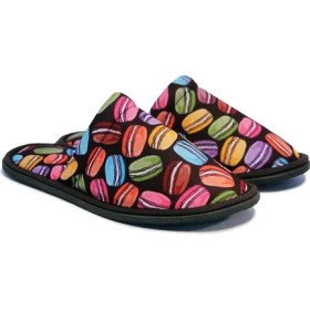 Resim Chochili Erkek Macaron Desenli Yumuşak Tabanlı Ev Terliği 