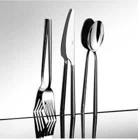 Resim Gloria Saten 12 Kişilik 84 Parça Deri Kutulu Çatal Kaşık Bıçak Takımı Gri 