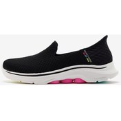 Resim Skechers Skechers Slip-ins: Go Walk 7 - Daley Kadın Siyah Yürüyüş Ayakkabısı 125228 Bkhp Siyah 