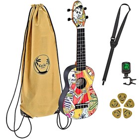 Resim Ortega K2-EM Keiki Sopranino Ukulele Set (El Muerto) 