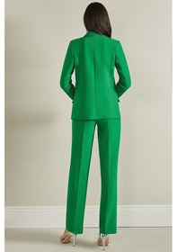 Resim Erkek Yaka Yeşil Dokuma Blazer Yeşil 