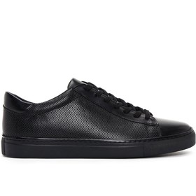 Resim Men's Black Lace-up Leather Sneaker 