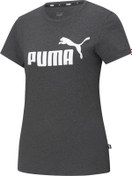 Resim Puma Ess Logo Tee Gri Kadın Kısa Kol T-Shirt 