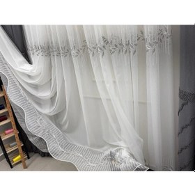 Resim Nivemeshome Eylülzade Gümüş Detay 1/3 Pileli Tül Perde Apm 350x250 