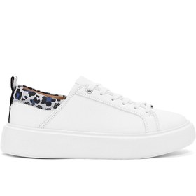 Resim Derimod ACBC x Derimod Kadın Beyaz Bağcıklı Leopar Detaylı Sneaker 25SFD435014 