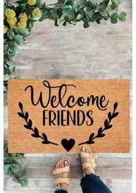 Resim Welcome Friends, İç Ve Dış Kapı Önü Paspası, Yazılı Paspas 