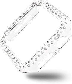 Resim Coverzone Akıllı Saat Ekran Koruyucu Apple Watch 4 42mm ile Uyumlu Ekran Koruyucu Kılıf, Ekran Koruyuculu TPU Kılıf, Sert Çerçeve Diamond Kapak Apple Watch 4 42mm Koruyucu Kılıf Şeffaf 