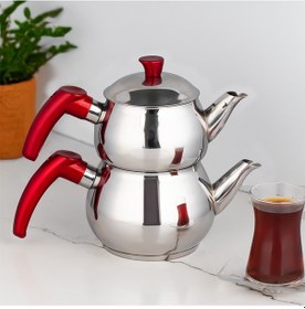 Resim Porsima 2 Nolu Dayanıklı Mini Boy Paslanmaz Çelik Çaydanlık Takım 