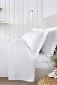 Resim Essentials Mısır Pamuklu Oxford Tekli Yastık Kılıfı - Beyaz / Standart 50 × 75 cm 