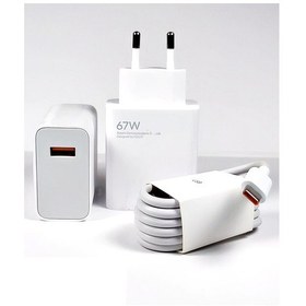 Resim Xiaomi Mi 67watt Turbo Hızlı Şarj Aleti Cihazı Ve Kablo Set Samsung Hauwei Oppo Poco Uyumlu 