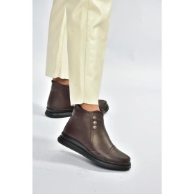 Resim Fox Shoes V555070403 Kahverengi Hakiki Deri Comfort Ortopedik Taban Kadın Bot 