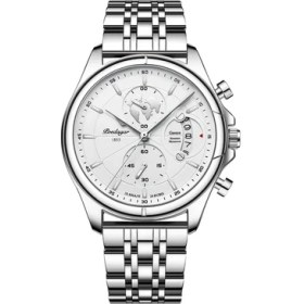 Resim Hanyang Gümüş Beyaz Çelik Poedagar En Lüks Marka Casual Erkek Saat Chronograph Su Geçirmez Tarih Tam Çelik Kuvars Erkek Saati Iş Relogio Masculino (Yurt Dışından) 