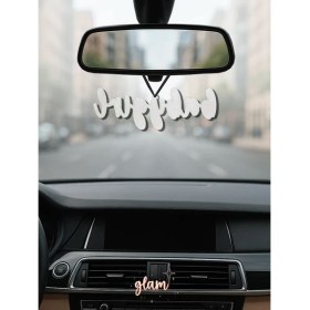 Resim Araba Dikiz Aynası Süsü, Babygirl Yazılı Pembe Girly Tarz Araç Dekor, Pla Materyal 