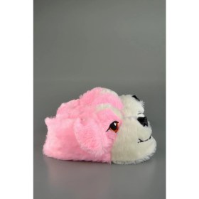 Resim Konfor Pembe Sempatik Köpek Figürlü Panduf Kadın ve Erkek İçin Yumuşak Hayvanlı Tasarım 