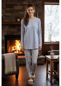 Resim Aydoğan Kadın Uzun Kol Taytlı Pijama Takımı 40035 Gri02 Gri02 