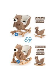 Resim Wellgro Tekerlekli Ve Sallanan Ahşap Sallanan Ayı 