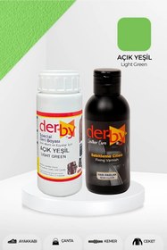 Resim Derby Special Açık Yeşil Deri Boyası Ve Cilası 100 ml - 2'li Set / Mont Eşya Çanta Deri Boyası 