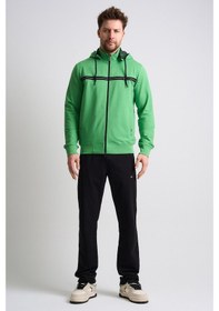 Resim Shooter Sportswear Shooter Klasik Erkek Eşofman Takımı Çıkartılabilir Kapüşonlu Rahat Kalıp Yeşil 