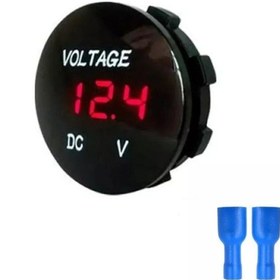 Resim 28mm 8-32 Volt Arası Çalışabilen Pano Tipi Voltmetre Kırmızı 