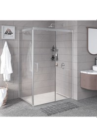 Resim Vesta D201 Dikdörtgen Duşakabin Parlak Profil Şeffaf Cam H: 190 Cm Parlak 