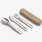 Resim Citron Silikon Kılıflı Paslanmaz Çelik 3'lü Çatal Bıçak Kaşık Takımı - Cherry 1073766 