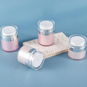 Resim 2 adet Pembe Akrilik Hava Kesintisiz Pompa Kavanozları, 15/30ml - BPA İçermez & Hafif, Tazelik için Vakumlu Kapalı, Seyahat için İdeal - Losyonlar, Nemlendiriciler & Göz Kremi için Mükemmel 