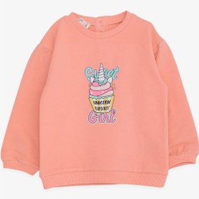 Resim Breeze Kız Çocuk Sweatshirt Unıcorn Baskılı 9 Ay 3 Yaş, Somon Somon 