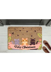 Resim Çok Renkli Dekoratif Çok Amaçlı Iç Ve Dış Kapı Önü Paspası Mavi 