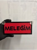 Resim Kırmızı Renk Üzeri Siyah Renk Meleğim Yazılı Vantuzlu Cam Süsü 