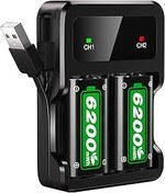 Resim Ukor Xbox One/Xbox Series X|S Xbox One S/Xbox One X/Xbox One Elite Kablosuz Kumanda için Şarj Cihazlı Hızlı Şarj 2600 mAh Şarj Edilebilir Pil Paketleri, Uzun Ömürlü Akıllı Koruma 