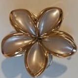 Resim Lotus Saç Tokası - Büyük Boy 8 cm, Tekli Saç Tokası, Lotus Çiçeği Tasarımı (Sütlü Kahverengi) 