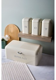 Resim Plus Ekmek Kutusu Ve 3'lü Saklama Kabı 0185 Krem Krem 