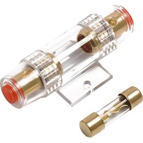 Resim Araba Oto Stereo Ses Inline Agu Sigorta Tutucu 4/8 Ölçer + 100A Sigorta 