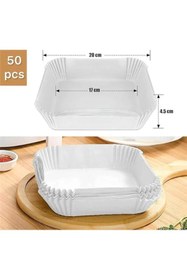 Resim AyrStore Beyaz Airfryer Pişirme Kağıdı, Fritöz Yağlı Kağıdı, Yanmaz Kağıt 50 Adet (Kare) (50) 