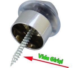 Resim Badem10 Kapı Stoperi Kapı Durdurucu Tutucu Tamponu Silikonlu Contalı Stopu Vidalı Mat Krom 35 mm 