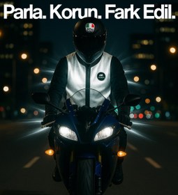 Resim Motobros Motosiklet Reflektörlü Yelek - Motorcu Reflektör Yeleği Full 3m Reflektör (SU GEÇİRMEZ) 