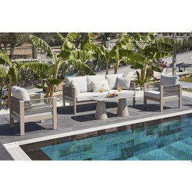 Resim Toscana Bahçe Balkon Oturma Grubu 3+1+1+seramik Sehpa 