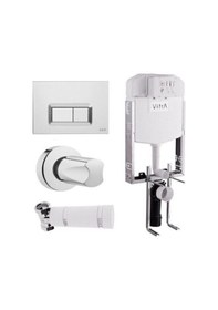 Resim VitrA Gömme Rezervuar Seti Stop Valf Basma Butonu 700-1909 