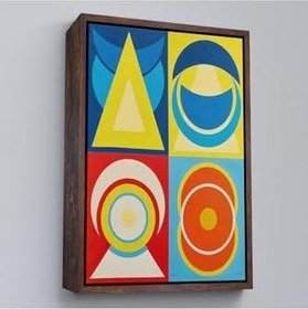 Resim Ahşap Çerçeveli Auguste Herbin - Lune I Tablo Altın 55 X 75, TTÇ.KNV7358FRM 