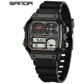 Resim Oldfriend Sanda Erkek Spor Saati Kronograf Alarmlı Kronometre Geri Sayım Siyah Beyaz Diğer 