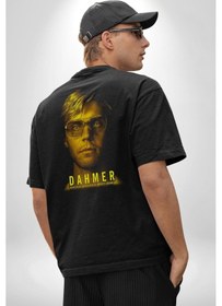 Resim Dahmer Dizi Pamuklu Unisex Oversize Sırt Dijital Baskılı Siyah T-shirt Siyah 