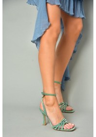 Resim Fox Shoes S569815714 Yeşil Sim Topuklu Ayakkabı Yeşil 