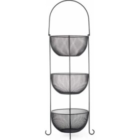 Resim Design Aleyna 3 Katlı Metal Sebze ve Meyvelik - Siyah 