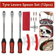 Resim Hightower 12 Parça Lastik Değişim Takımı - Levye, Kaşık Ve Jant Koruyucu - Motosiklet, Dirt Bike Ve Çim Biçme Makinesi 