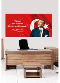 Resim Atatürk Mustafa Kemal Makam Panosu Tablosu Kanvas Tablo Resmi Kurumlar Okullar 80 x 40 