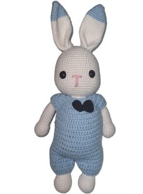 Resim Wanderlust Sevimli Oyun Arkadaşı Tavşan %100 Doğal Organik El Yapımı Amigurumi Bebek 25cm 1adet 