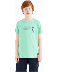 Resim Tommylife Tommy Life Su Yeşili Baskı Detaylı O Yaka Standart Kalıp Erkek Çocuk T-shirt - 11145 Su Yeşili 