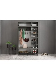 Resim Greta Membran 3 Kapaklı Portmanto Montaj Dahil Füme Beyaz 120 Cm 